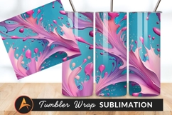 Pink And Purple Paint Splash Abstract Tumbler Png Product Image 1