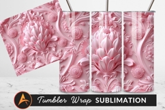 Elegant Pink Floral Ornament Tumbler Png Design Product Image 1