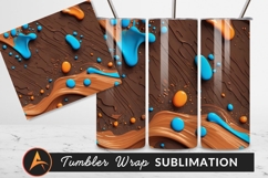 Chocolate Abstract Background With Blue And Orange Tumbler Product Image 1