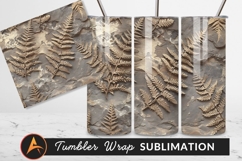 Fern Fronds On Rough Stone Tumbler Png Product Image 1