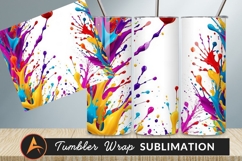 Vibrant Splashes Of Color Tumbler Png Design Product Image 1