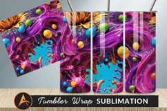 Vibrant Paint Explosion With Colorful Spheres Tumbler Png Product Image 1