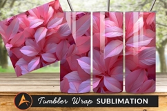 Pink Leaves Botanical Background For Tumbler Png Product Image 1
