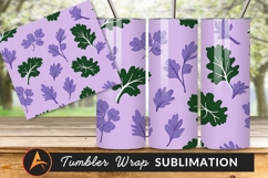 Purple And Green Leaves Seamless Pattern Tumbler Product Image 1