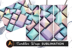 Pastel Geometric Shapes Modern Art Tumbler Png Product Image 1