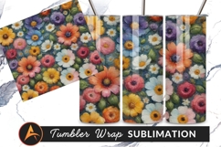 Floral Oil Painting Texture Tumbler Png Art Product Image 1