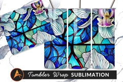 Stained Glass Floral Design For Tumbler Png Product Image 1