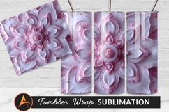 Pale Pink Embossed Floral Tumbler Png Design Product Image 1