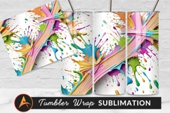 Abstract Colors Paint Splash Tumbler Png Background Product Image 1