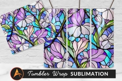 Floral Stained Glass Effect Tumbler Png Design Product Image 1