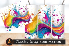 Colorful Paint Splash Abstract Tumbler Png Design Product Image 1