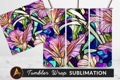 Abstract Floral Stained Glass Pattern Tumbler Png Product Image 1