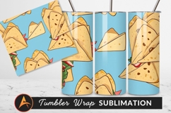 Tasty Tacos On Blue Background Tumbler Png Product Image 1