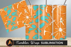 Orange Slices With Creative Turquoise Background Tumbler Png Product Image 1