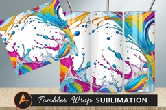 Colorful Paint Splashes Liquid Tumbler Png Product Image 1