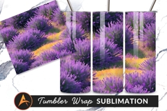 Vibrant Lavender Field Illustration Tumbler Png Product Image 1