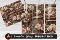 Vintage Suitcases And Roses Oil Painting Style Tumbler Product Image 1