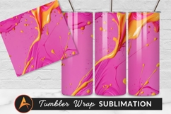 Pink Paint Background With Orange Splashes Tumbler Product Image 1
