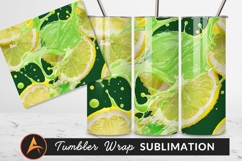 Lemon Slices With Green Liquid Splash Fresh Tumbler Product Image 1