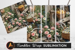 Bicycle Baskets With Roses And Daisies Painting Tumbler Product Image 1