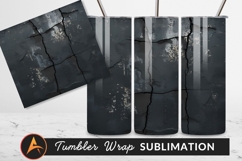 Cracked Black Concrete Wall Texture Tumbler Png Product Image 1