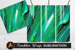 Green Fluid Background With Paint Drips Tumbler Png Product Image 1