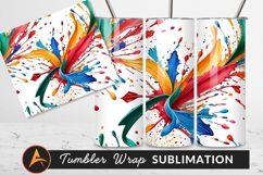Vibrant Colorful Paint Splashes Tumbler Png Product Image 1