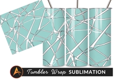 Abstract Lines Pattern In Aqua And White Tumbler Product Image 1