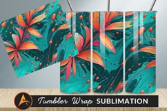 Colorful Abstract Floral Art Tumbler Png Product Image 1