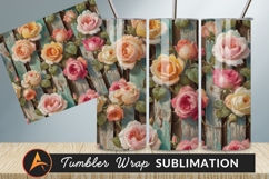 Roses On Weathered Wood Tumbler Png Product Image 1