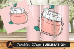 Pink Drink In Jar Tumbler Png Product Image 1
