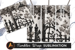 Roses And Black Iron Gate Sepia Tones Tumbler Product Image 1