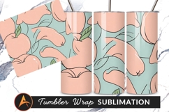 Cartoon Apple Peach Fruit Pattern Tumbler Png Product Image 1