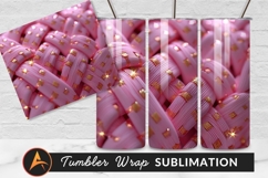 Pink Braided Texture With Gold Accents Tumbler Png Product Image 1