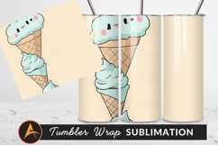 Cute Stacked Ice Cream Cones Tumbler Png Product Image 1