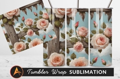 Roses By Fence Post On Sky Backdrop Tumbler Product Image 1