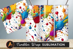 Colorful Paint Splashes Tumbler Design Png Product Image 1