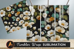 Floral Oil Painting White Roses Dark Background Product Image 1