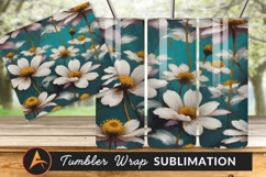 Daisy Flower Oil Painting Style Tumbler Png Product Image 1