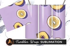 Fruit Pattern Purple Backdrop Tumbler Png Product Image 1