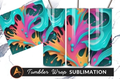 Vibrant Fluid Art Tumbler Png Template Product Image 1