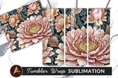 Chrysanthemum Floral Seamless Pattern Tumbler Png Product Image 1