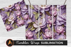 Purple Peonies Floral Arrangement Tumbler Png Product Image 1
