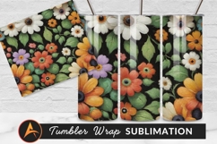 Colorful Flowers With Leaves On Dark Background Product Image 1