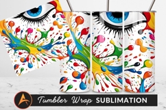 Abstract Colorful Paint Splatter With Eye Tumbler Product Image 1