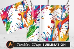 Colorful Paint Splashes Isolated Abstract Tumbler Png Product Image 1