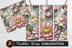 Floral Seamless Pattern With Pink And White Blooms Tumbler Product Image 1