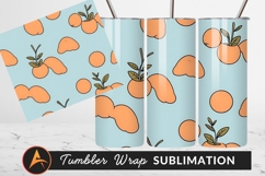 Fun Orange Fruits And Plants Pattern Tumbler Product Image 1