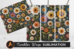 Colorful Daisy Flower Painting Tumbler Png Product Image 1
