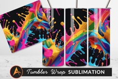 Vibrant Paint Splashes Colorful Abstract Tumbler Png Product Image 1